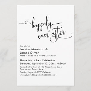 Happily Ever After Typografie, nur Empfang Einladung