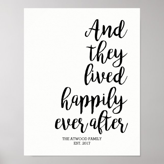 Happily Ever After Wedding Gift Sign Poster (Vorne)