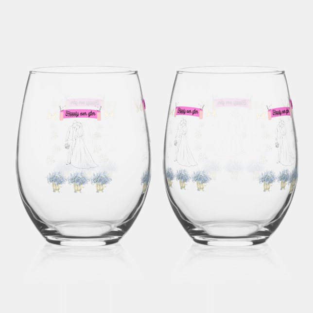 Happily ever after weinglas ohne stiel (Vorderseite)