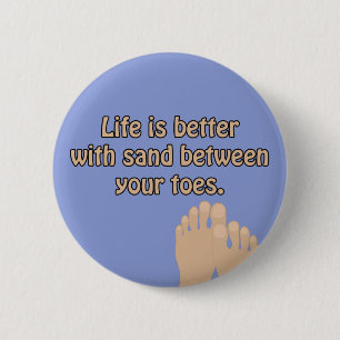Happiness Beach Sand Tos Blue Button