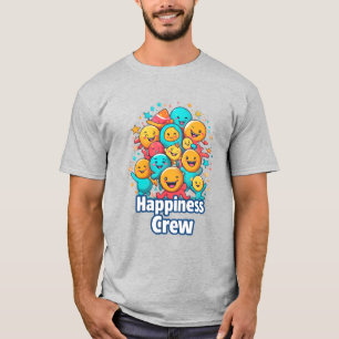 Happiness Crew - T-shirt caricature amusante pour 