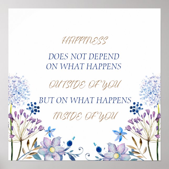 Happiness Feel Good Verse Poster (Devant)