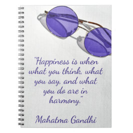 Happiness Harmony Mahatma Ghandi Notizblock