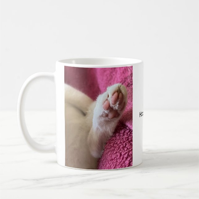 Happiness is a warm cat. Cat Coffee Mug Kaffeetasse (Links)