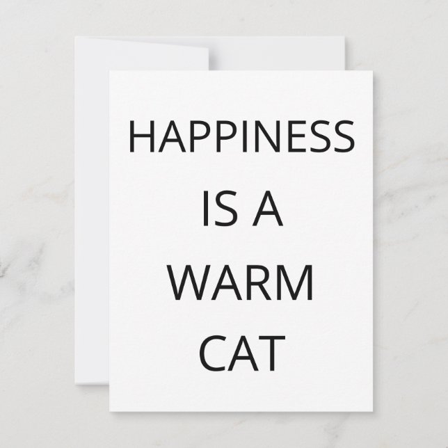 Happiness Is A Warm Cat Flat Card (Rückseite)