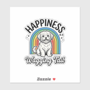 Happiness Is a Wedelndes Schwanz-Hunde-Liebhaber-D Aufkleber