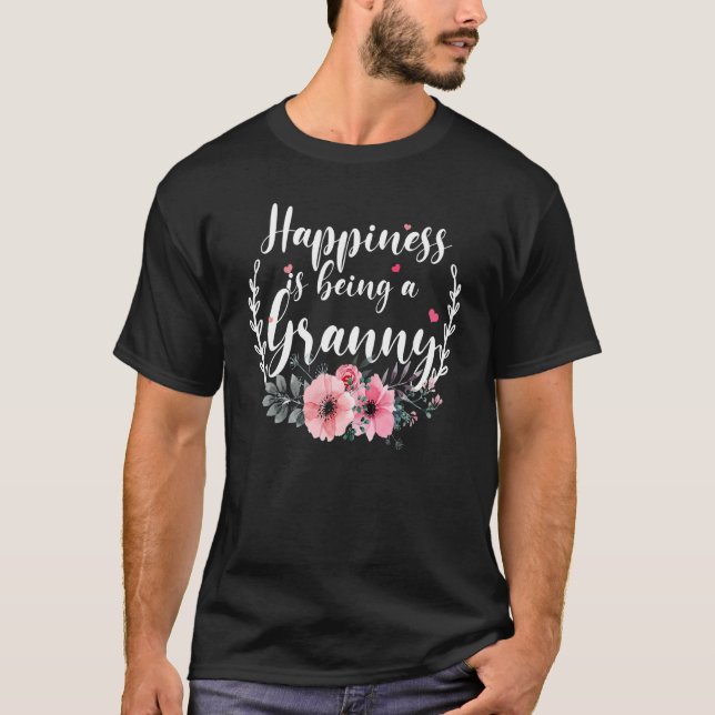 Happiness Is Being A Granny Sunflower Grandma Moth T-Shirt (Vorderseite)