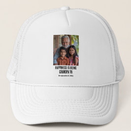 Happiness is Being Grandpa to Name Family Photo  Truckerkappe