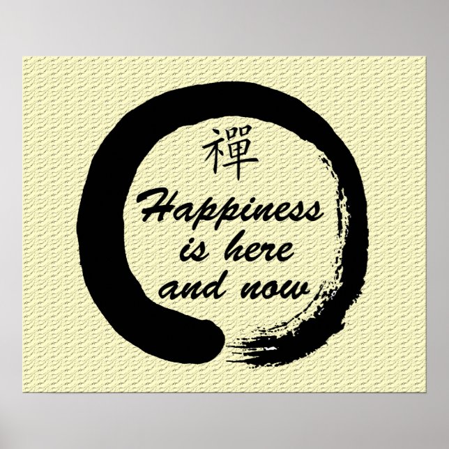Happiness is Here and Now - Zen Poster (Vorne)
