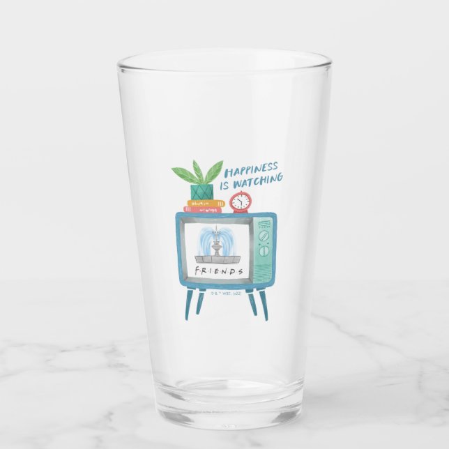 Happiness is watching FRIENDS™ Glas (Vorderseite)