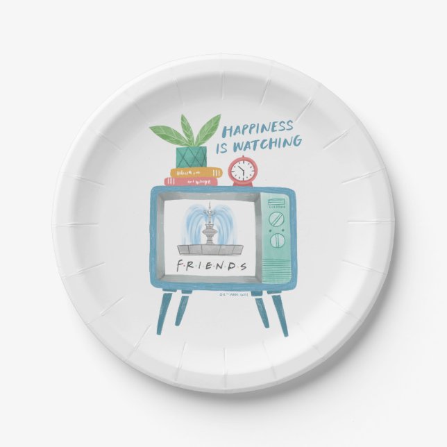 Happiness is watching FRIENDS™ Pappteller (Vorderseite)