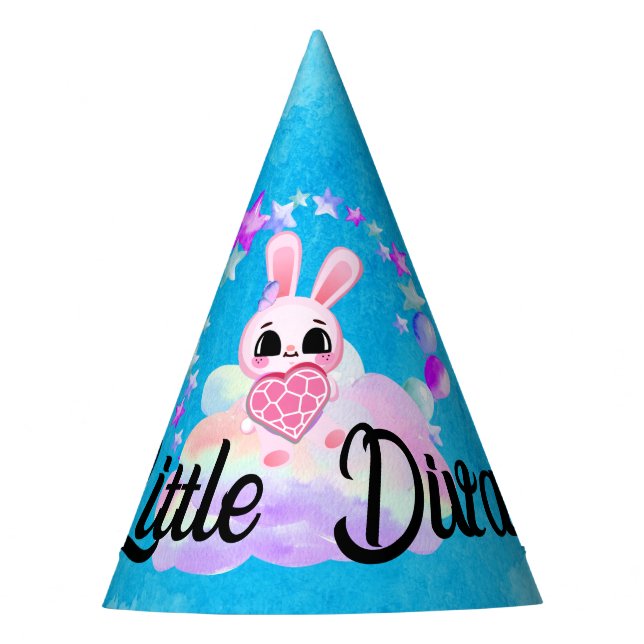  Happiness magic sweet bunny in the rainbow Partyhütchen (Vorderseite)