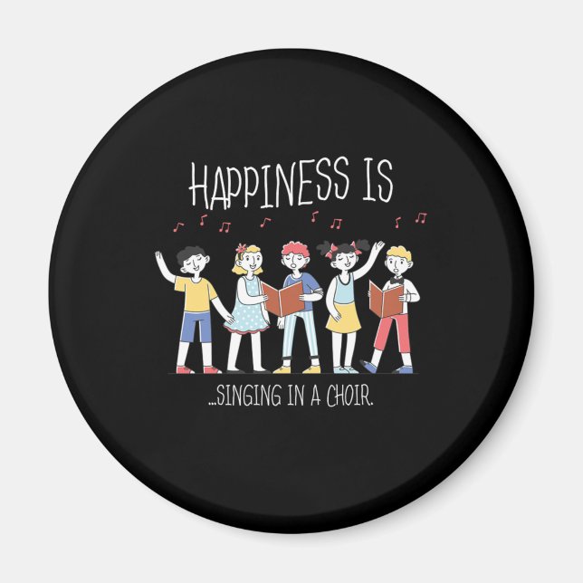 Happiness Sängerin Sängerin Sing Gift Magnet (Vorne)