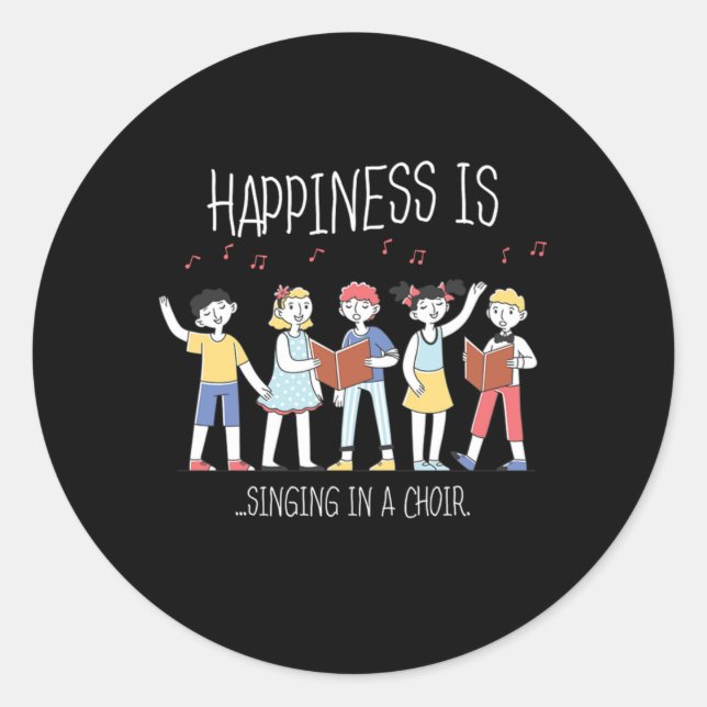 Happiness Sängerin Sängerin Sing Gift Runder Aufkleber (Vorderseite)