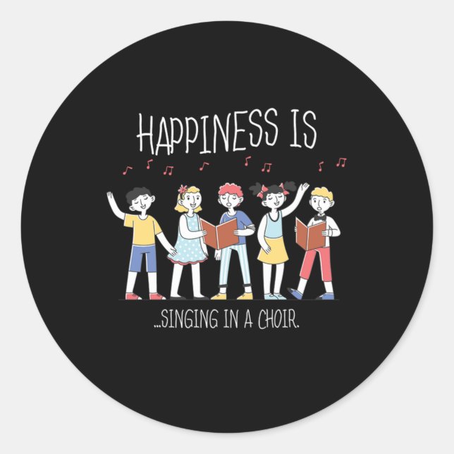 Happiness Sängerin Sängerin Sing Gift Runder Aufkleber (Vorderseite)