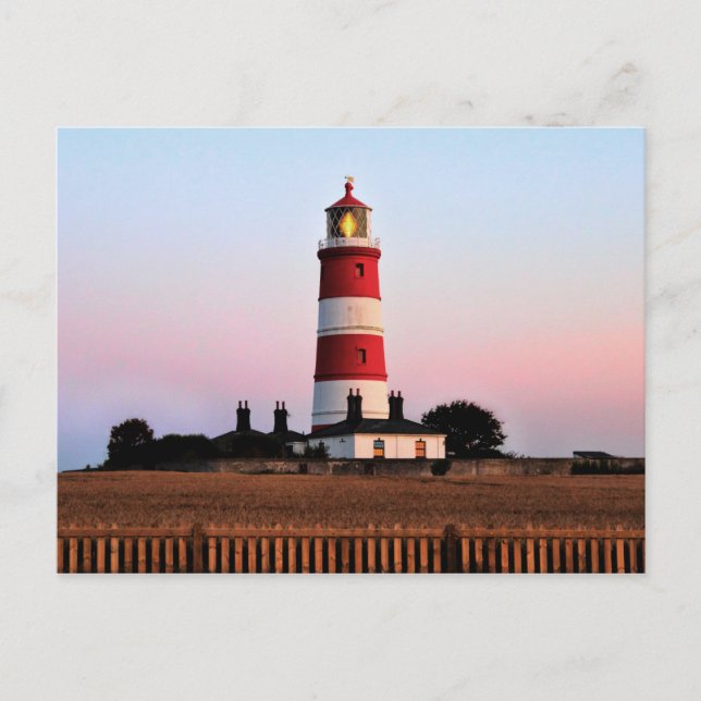 Happisburgh-Leuchtturm strahlend Postkarte (Vorderseite)