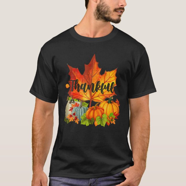 Happpy Erntedank Day Herbst Herbst Maple Blätter T T-Shirt (Vorderseite)