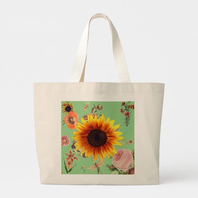 HAPPSEED CUSTOM ERSTE TASCHE VINTAGE BLUME (Rückseite)