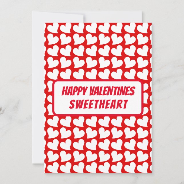 HAPPVALENTINES SWEETHEART ROMANTISCHES GESCHENK EINLADUNG (Vorderseite)