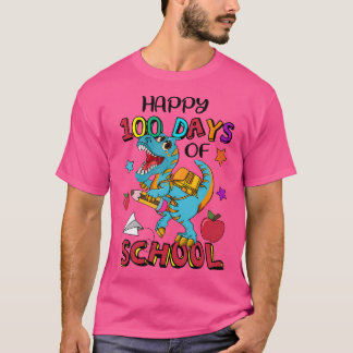 Happy100Der Tag der Schule Dinosaurier 100 Tage Ki T-Shirt