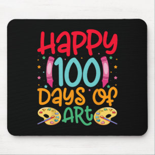 Happy 100 Days of Art School Teachers Girls Boys G Mousepad