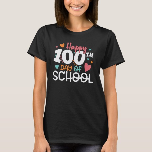 Happy 100 Days Of School 100 Days Smarter Brighter T-Shirt (Vorderseite)