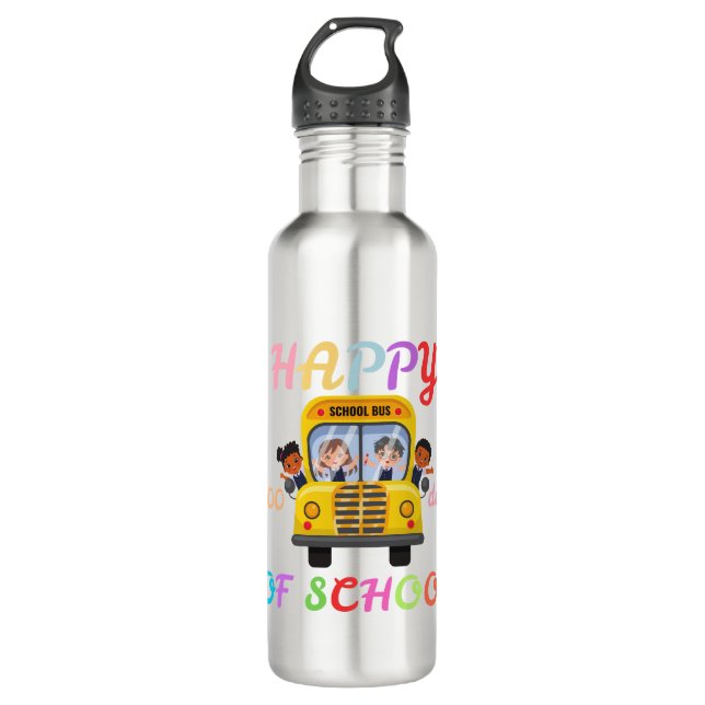 HAPPY 100 DAYS OF SCHOOL, BACK TO SCHOOL EDELSTAHLFLASCHE (Vorderseite)
