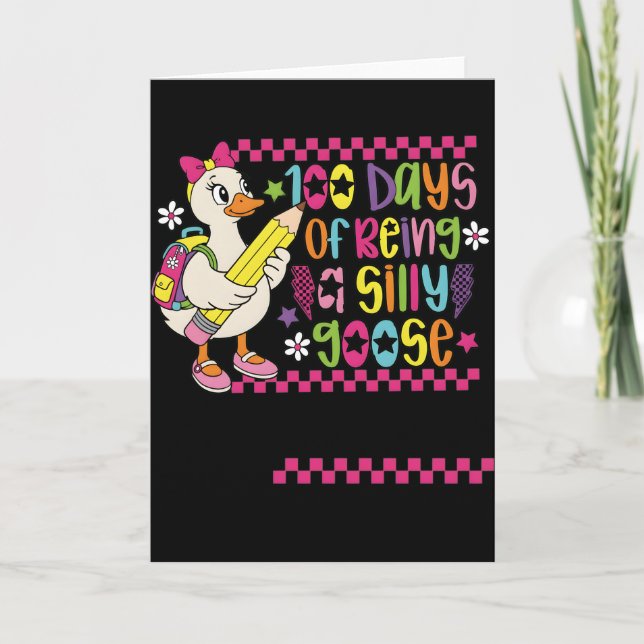 Happy 100 Days of School Cute Duck Teacher Karte (Vorderseite)