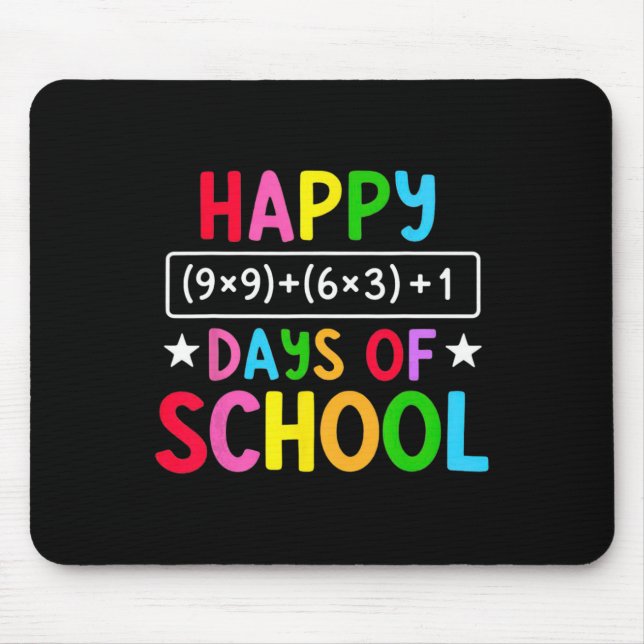 Happy 100 Days Of School Math Equation Funny Teach Mousepad (Vorne)