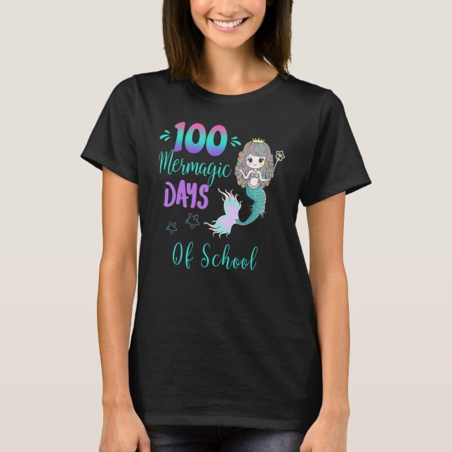 Happy 100 Days Of School Pre-K 1st Grade Mermaid O T-Shirt (Vorderseite)