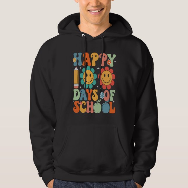 Happy 100 Days of School Retro Hoodie (Vorderseite)