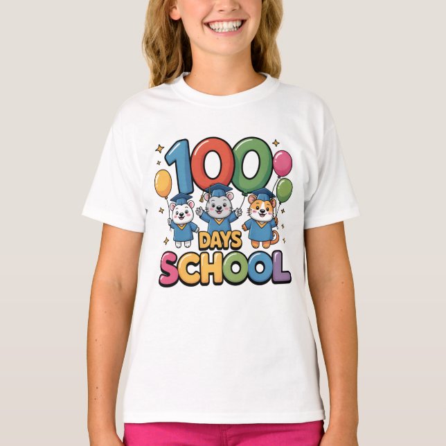 Happy 100 Days of School T-Shirt | Cute School Cel (Vorderseite)