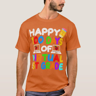Happy 100 Days of Virtual First Grade Kids Online T-Shirt