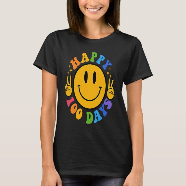 Happy 100 Days Peace Sign 100 Days Smarter T-Shirt (Vorderseite)