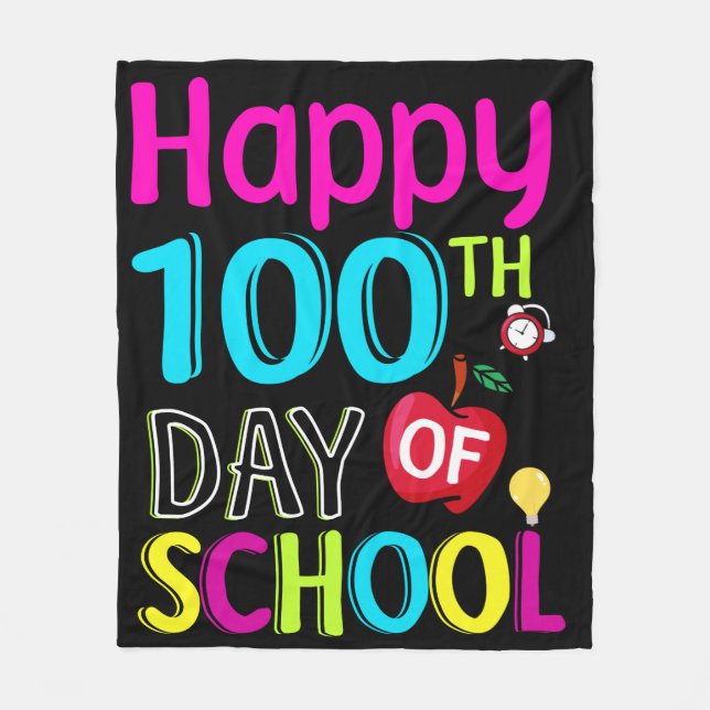 Happy-100-th-day-School Fleecedecke (Vorderseite)