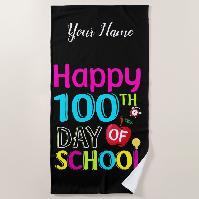 Happy-100-th-day-School Strandtuch (Vorderseite)
