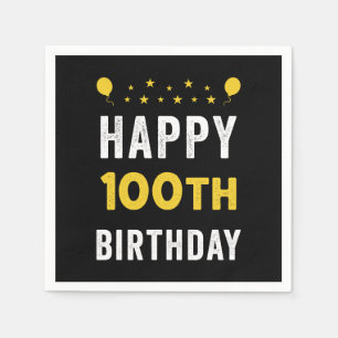 Happy 100th Birthday Centenarian Celebration Party Serviette