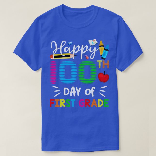 Happy 100th Day Of First Grade T-Shirt (Design vorne)