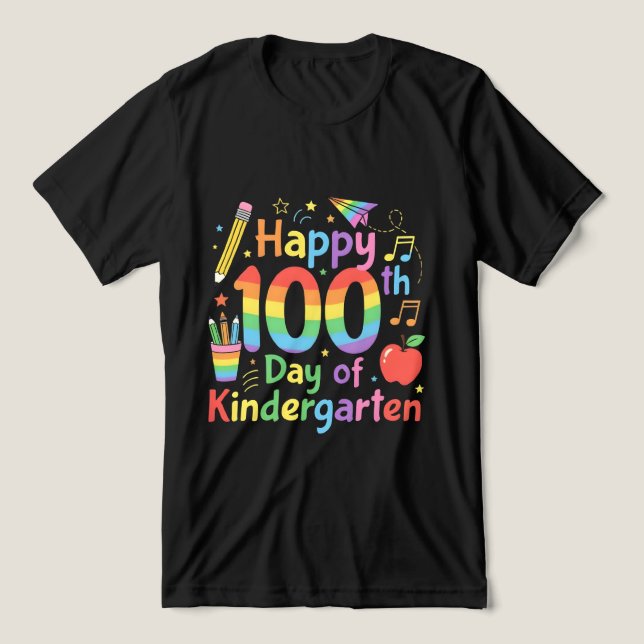 Happy 100th Day of Kindergarten Tri-Blend Shirt (Design Vorderseite)