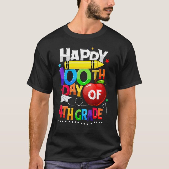 Happy 100th Day Of School 100 Days Smarter Cute 4t T-Shirt (Vorderseite)