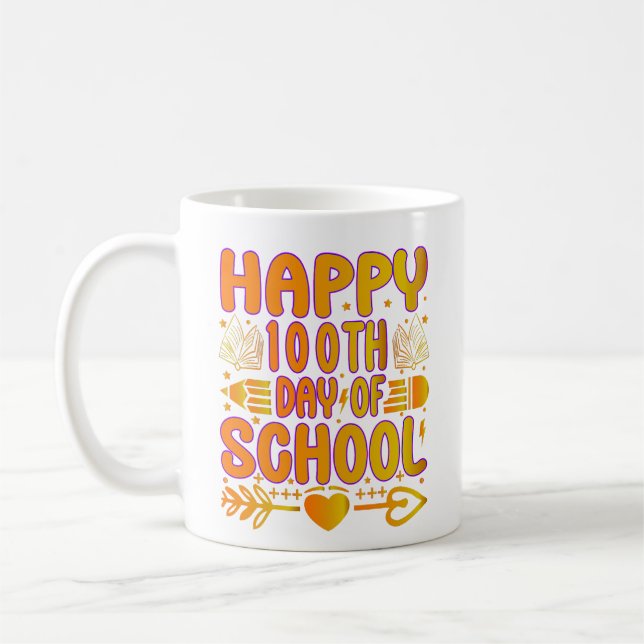 Happy 100th Day of School Coffee Mug Kaffeetasse (Links)