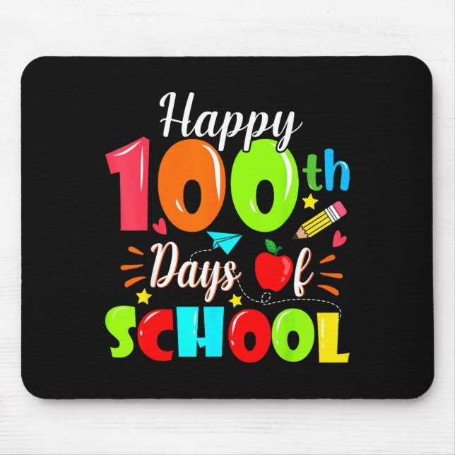 Happy 100th Day Of School Funny Teachers Sudents K Mousepad (Vorne)