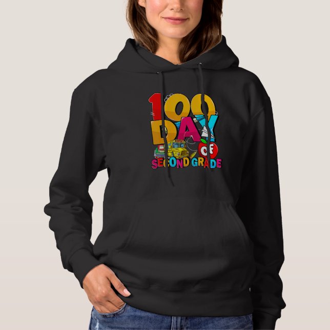 Happy 100th Day Of School Groovy 100 Days Of Secon Hoodie (Vorderseite)