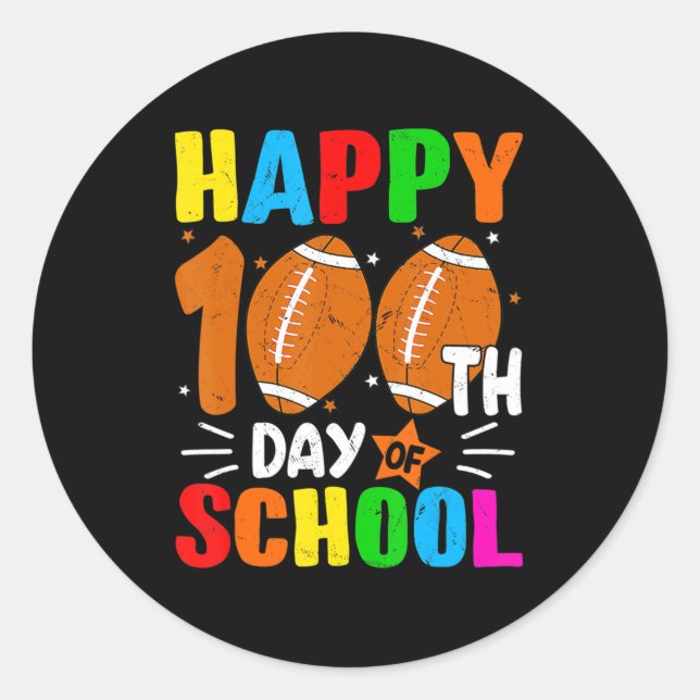 Happy 100th Day of School Kids Teacher Runder Aufkleber (Vorderseite)