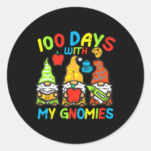 Happy 100th Day School Retro 100 Tage mit meinem G Runder Aufkleber