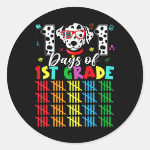 Happy 101 Days Schule 1st Grade Hund 100 Tage Inte Runder Aufkleber