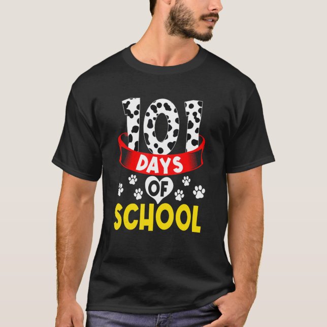 Happy 101 Days Schule Hund Lover Student oder Lehr T-Shirt (Vorderseite)
