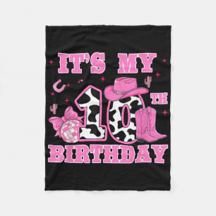 Happy 10. Geburtstags Mädchen Outfit Rodeo Western Fleecedecke