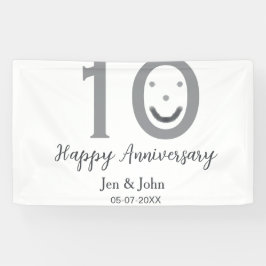 Happy 10. Jubiläum Datum grau kühn emoji Banner