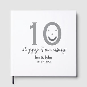 Happy 10. Jubiläum Datum grau kühn emoji Gästebuch